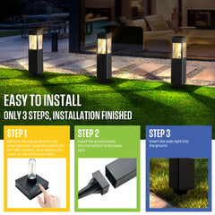 30 Lumens Solar Filament LED Bollard Path Light – 6-Pack