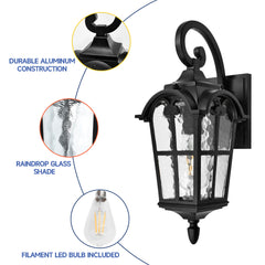 17-in Black Dusk to Dawn Outdoor Wall Light