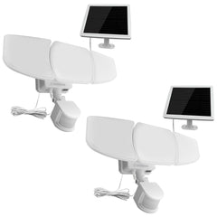 2-Pack 2000-Lumen White Integrated LED Solar Triple Head Security Light