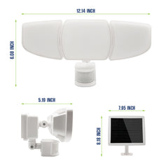 2-Pack 2000-Lumen White Integrated LED Solar Triple Head Security Light