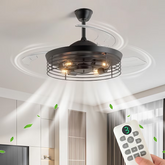 42 in. Retractable Blades Ceiling Fan (Filament Bulb Not Included)