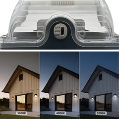 150-Watt EQ Black Hardwired LED Outdoor Wall Pack Light