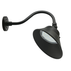 10-in 42W LED Black Angle Shade Gooseneck Barn Light