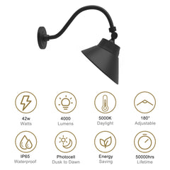 18.75-in Black Integrated Outdoor Wall Light
