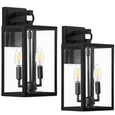 2-pack 2-Pack 2-Light 14-in Black Outdoor Wall Light