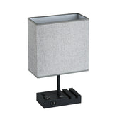 17-in Black and Gray LED Touch Table Lamp with Fabric Shade