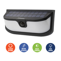 Westinghouse 1200 Lumen Solar LED Motion Activated Color Changing Wall Lights with Remote – 2-Pack