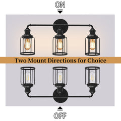 Cedar Hill 24-in 3-Light Matte Black LED Industrial Vanity Light