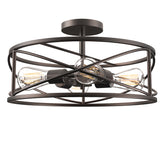 4-Light 17-in Bronze Semi-Flush mount light