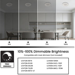 15-in Crackle Lens White Integrated LED Flush Mount Light