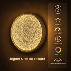 15-in Crackle Lens White Integrated LED Flush Mount Light