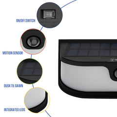 Westinghouse 1200 Lumen Solar LED Motion Activated Color Changing Wall Lights with Remote – 2-Pack