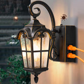 17-in H Matte Black Dusk to Dawn Outdoor Wall Light With GFCI
