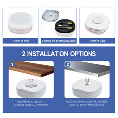 6-Pack Battery Operated Indoor LED Puck Light with Remote