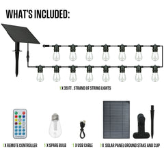 Westinghouse 36FT Solar RGBW String Light – 15 Bulbs
