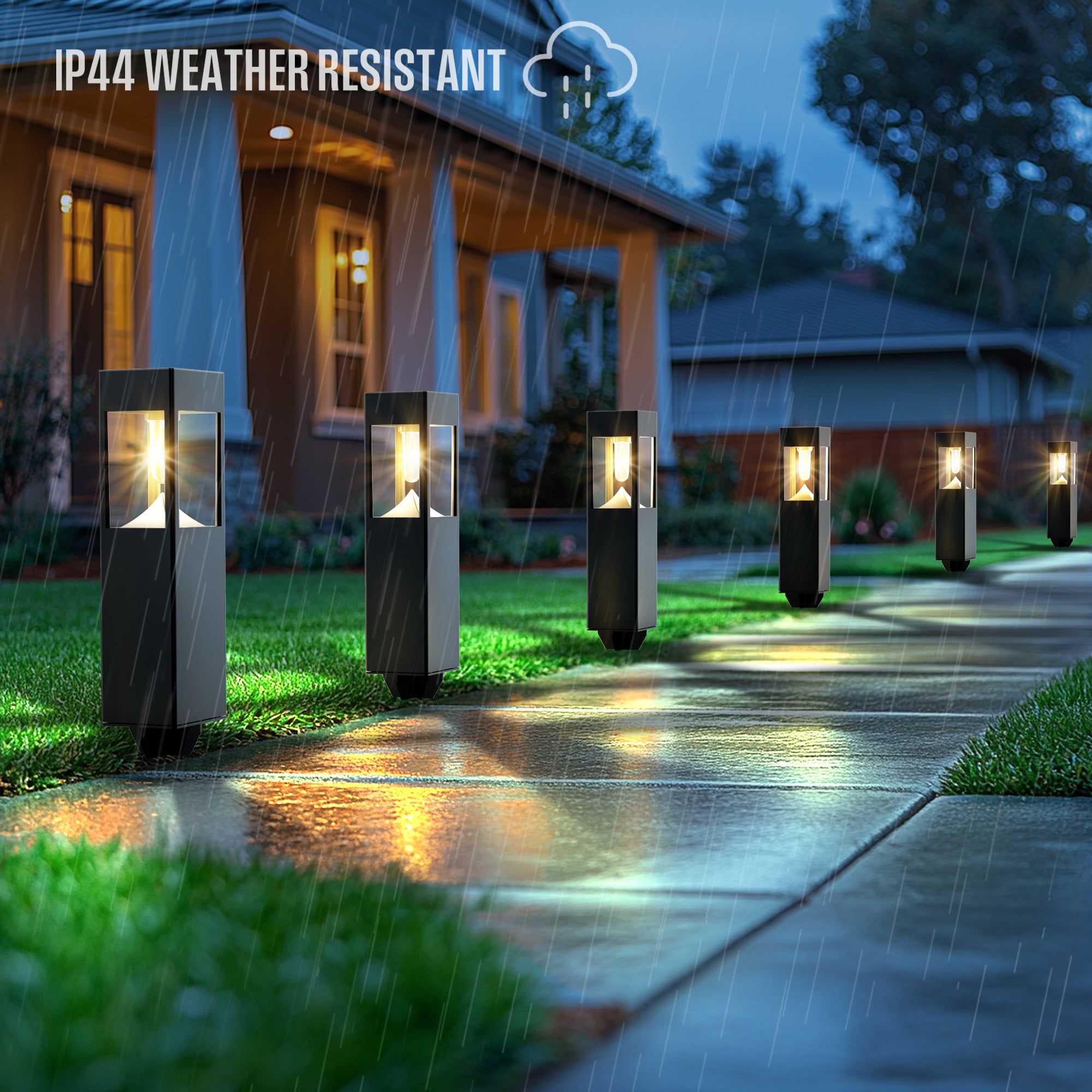 30 Lumens Solar Filament LED Bollard Path Light – 6-Pack