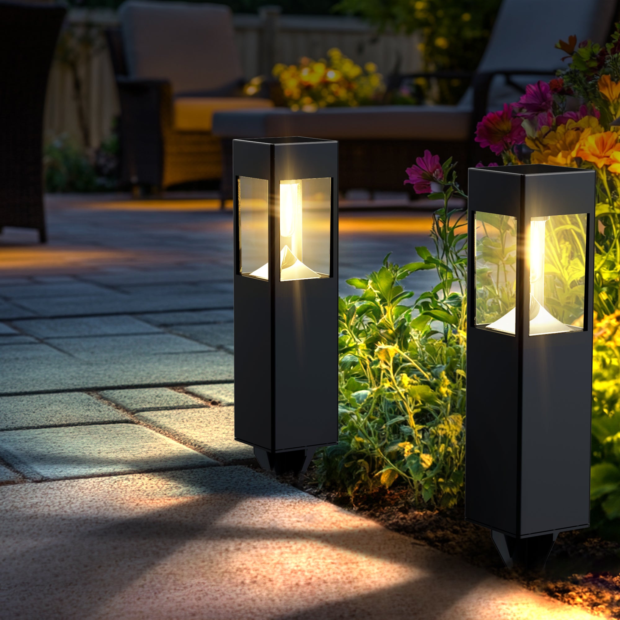 30 Lumens Solar Filament LED Bollard Path Light – 6-Pack