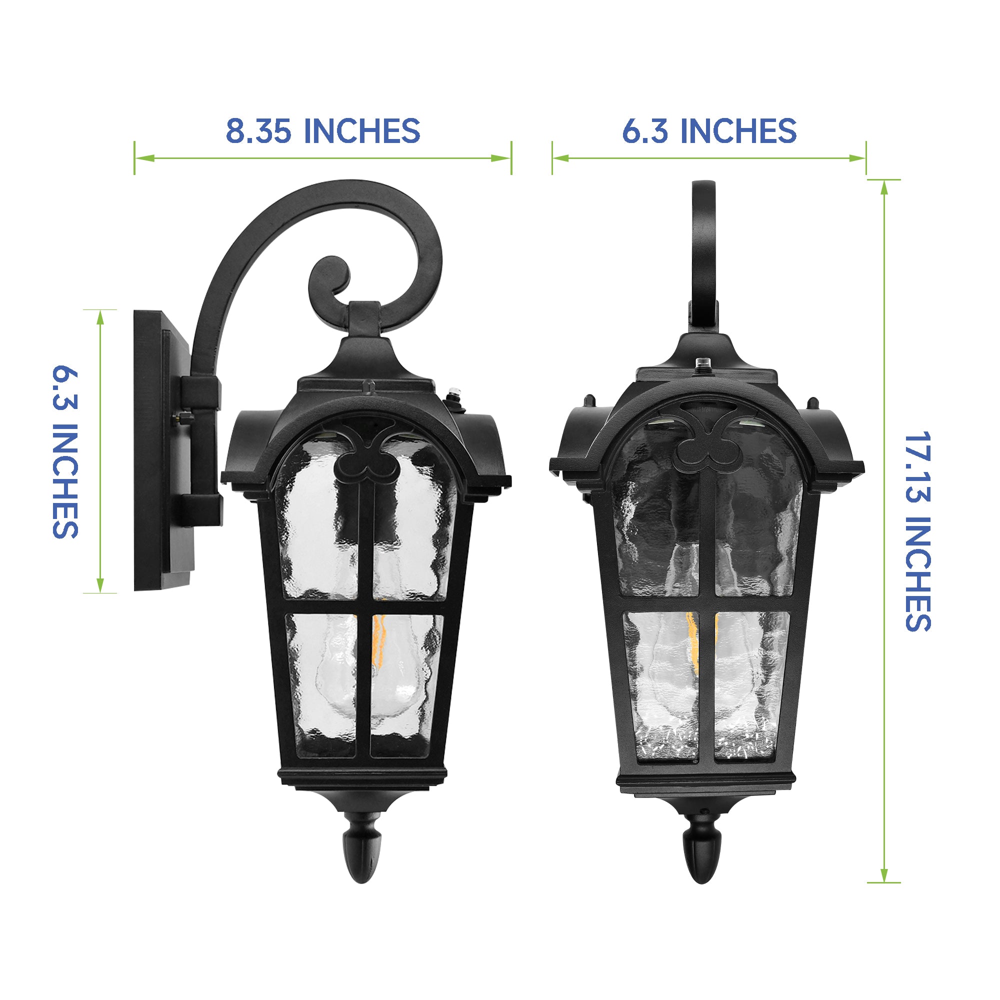 17-in Black Dusk to Dawn Outdoor Wall Light