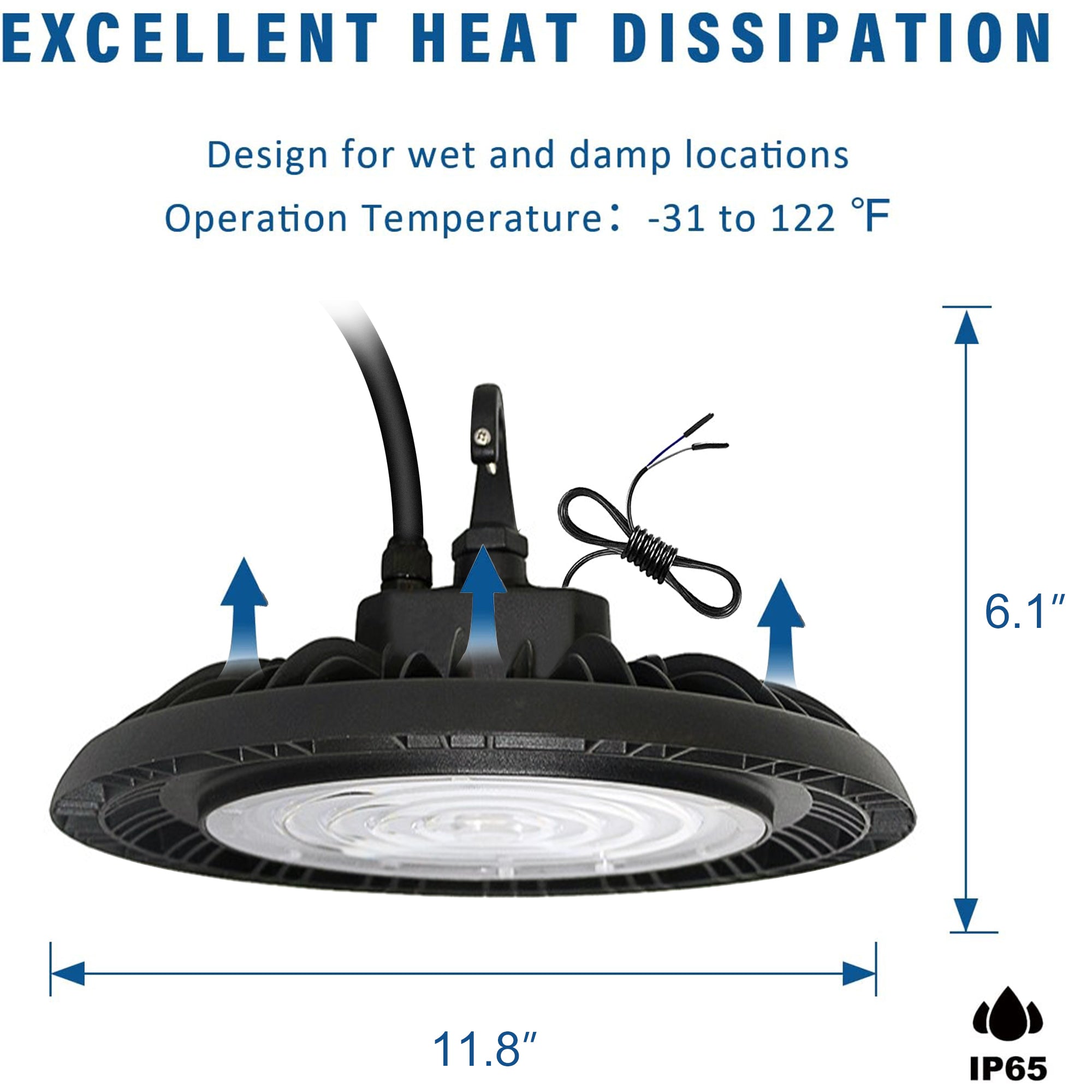 12-in x 12-in 14000-Lumen 5000 K Daylight LED High Bay Light