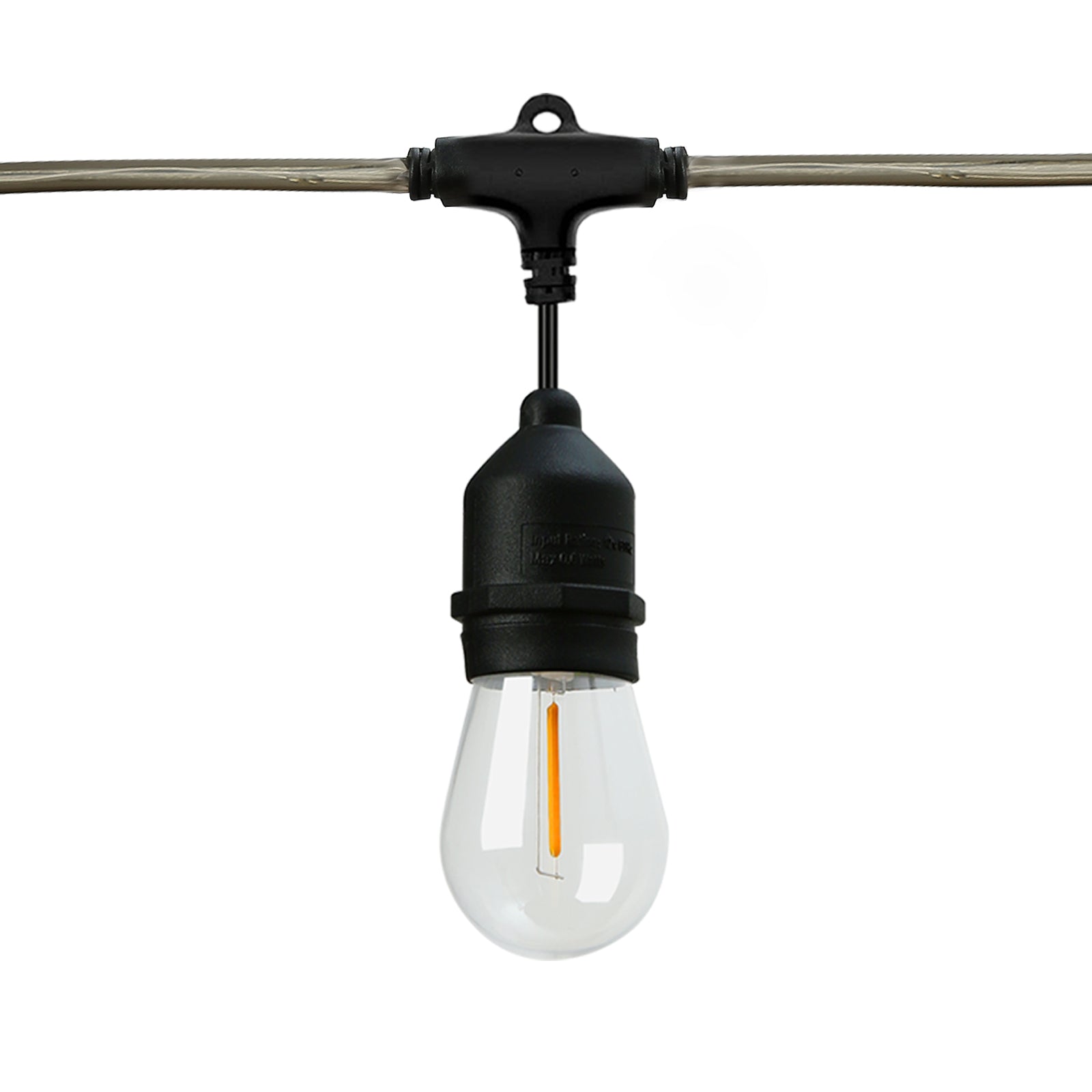 24 FT. Black Filament String Light  12 Bulbs, Connect up to 6