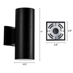 11-in Matte Black Integrated Outdoor Wall Light