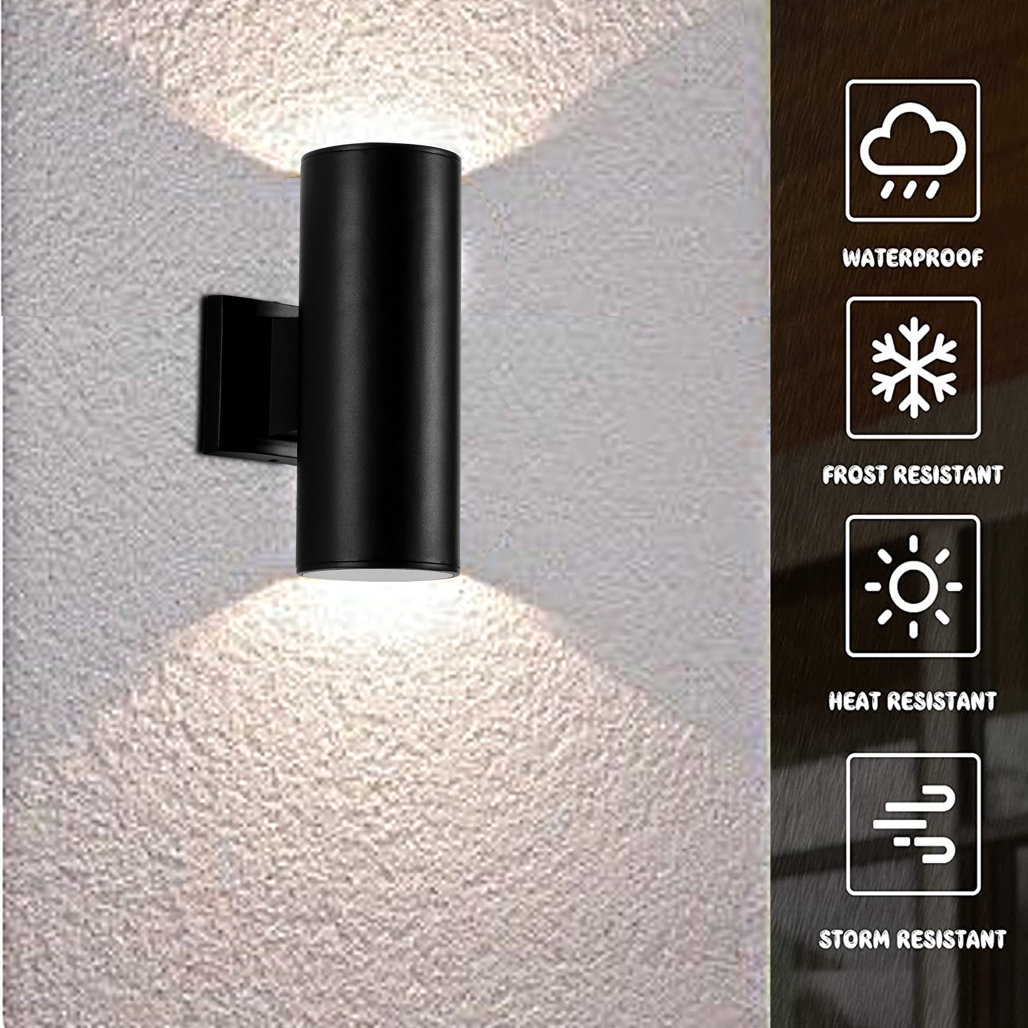 11-in Matte Black Integrated Outdoor Wall Light