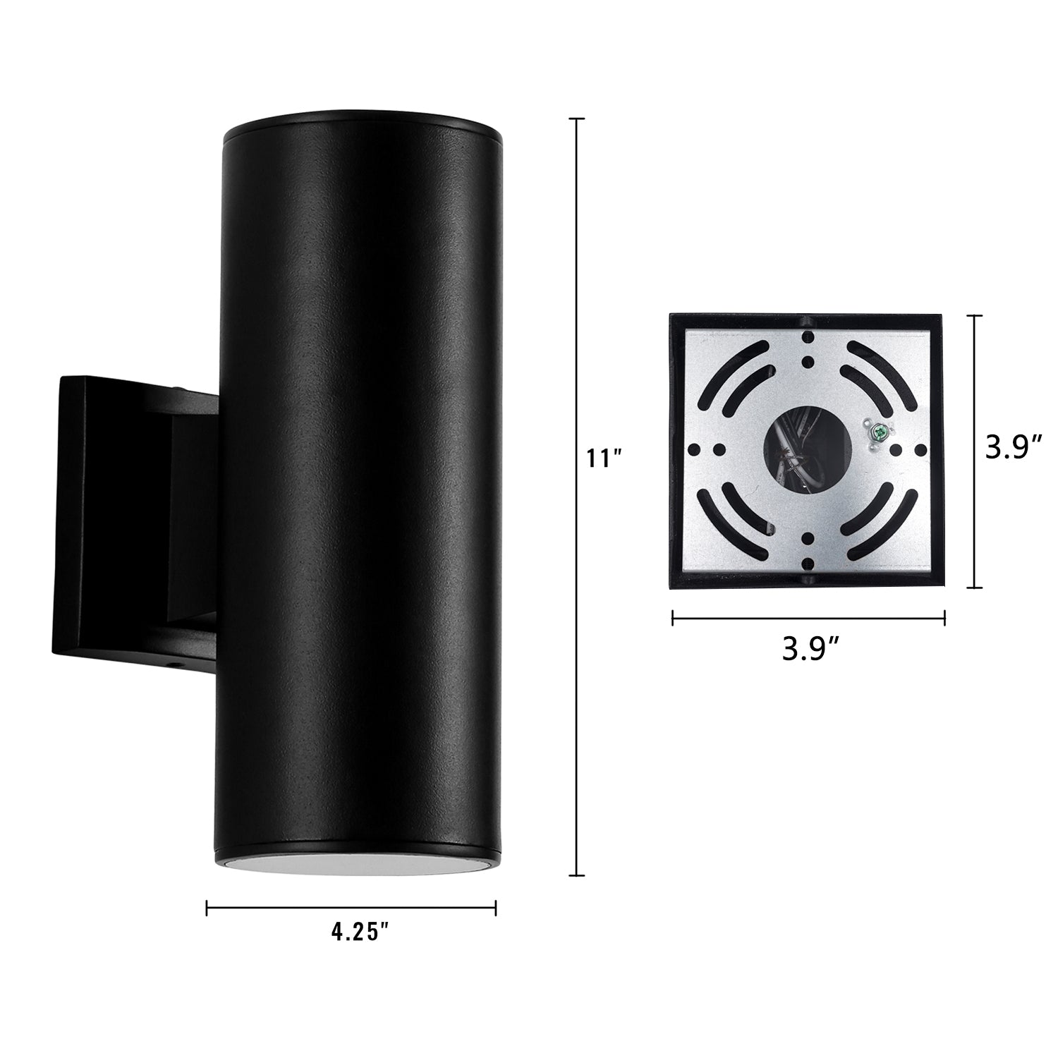 11-in Matte Black Integrated LED 3000K Outdoor Wall Light