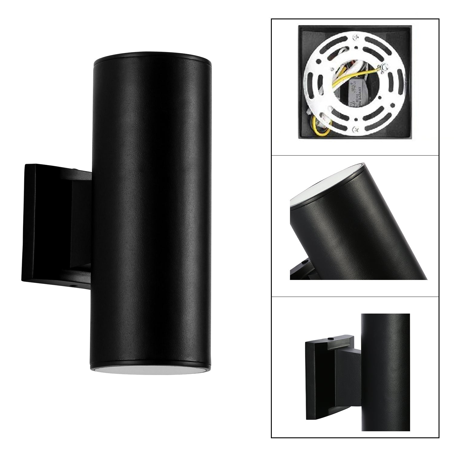 11-in Matte Black Integrated LED 3000K Outdoor Wall Light