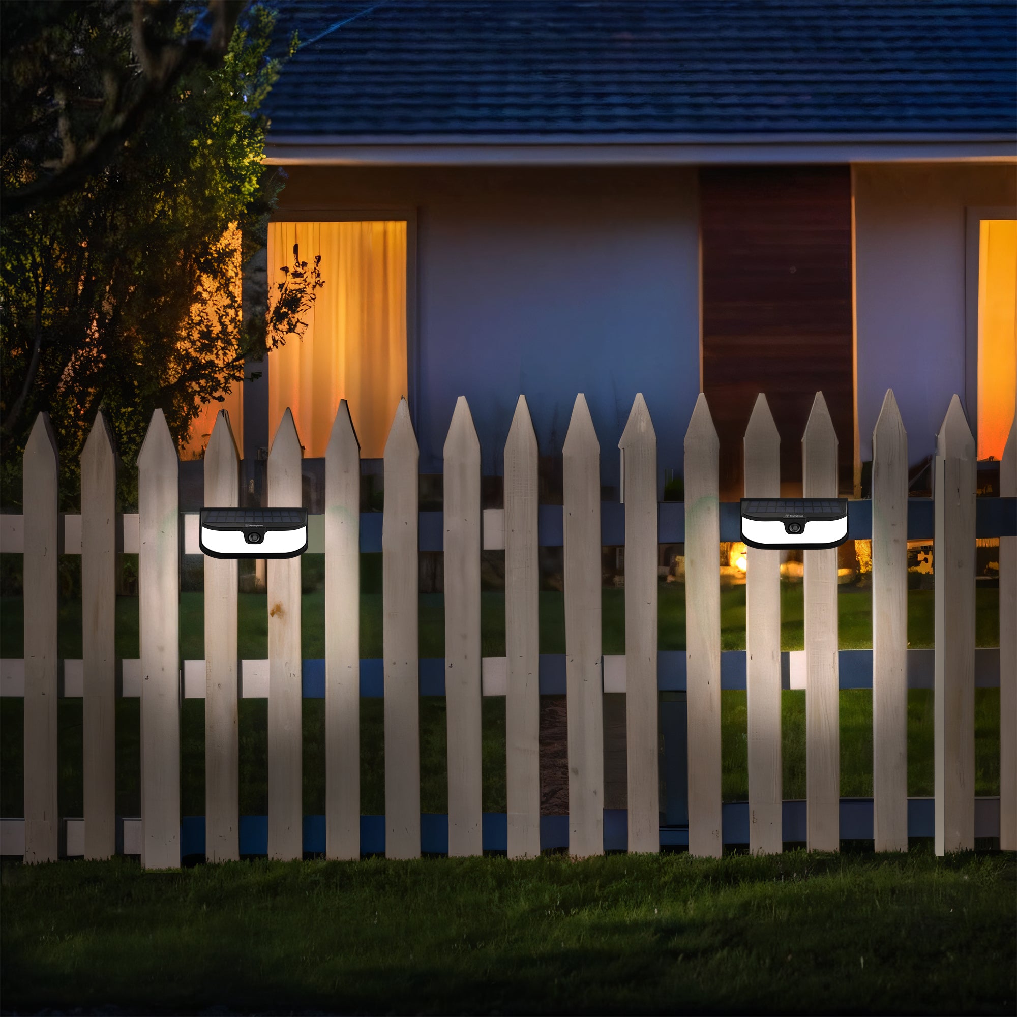 Westinghouse 1200 Lumen Solar LED Motion Activated Color Changing Wall Lights with Remote – 2-Pack