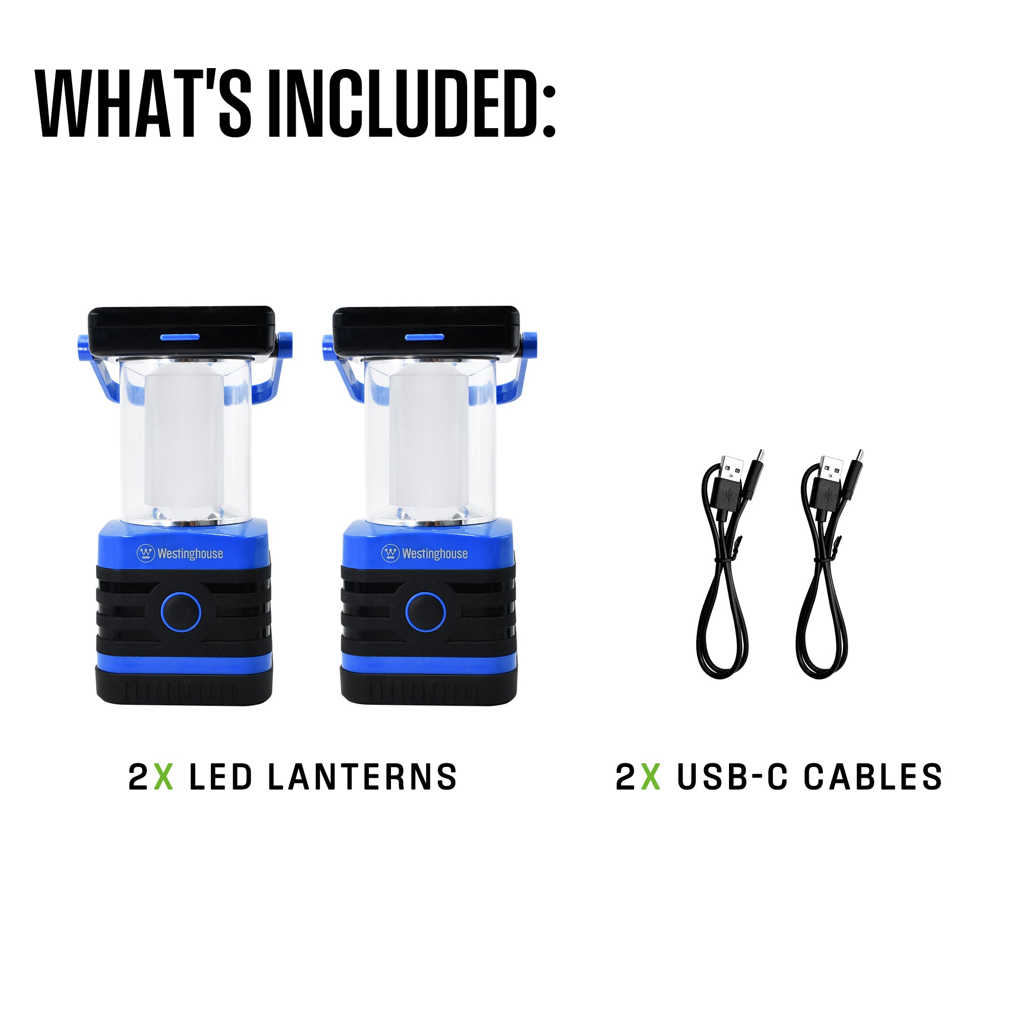 Westinghouse 1000 Lumen Solar Rechargeable LED Portable Lanterns (Set of 2)