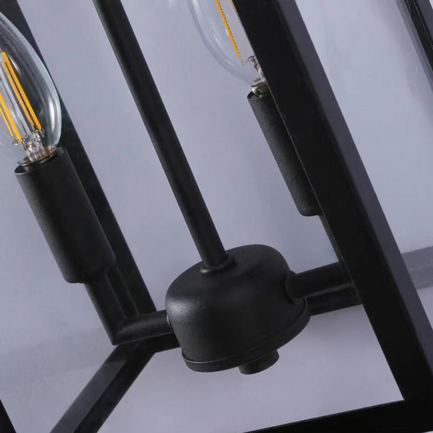 14-Inch Black Metal Outdoor Wall Lantern Sconce Light (Set of 2)