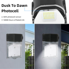 150-Watt EQ Black Hardwired LED Outdoor Wall Pack Light