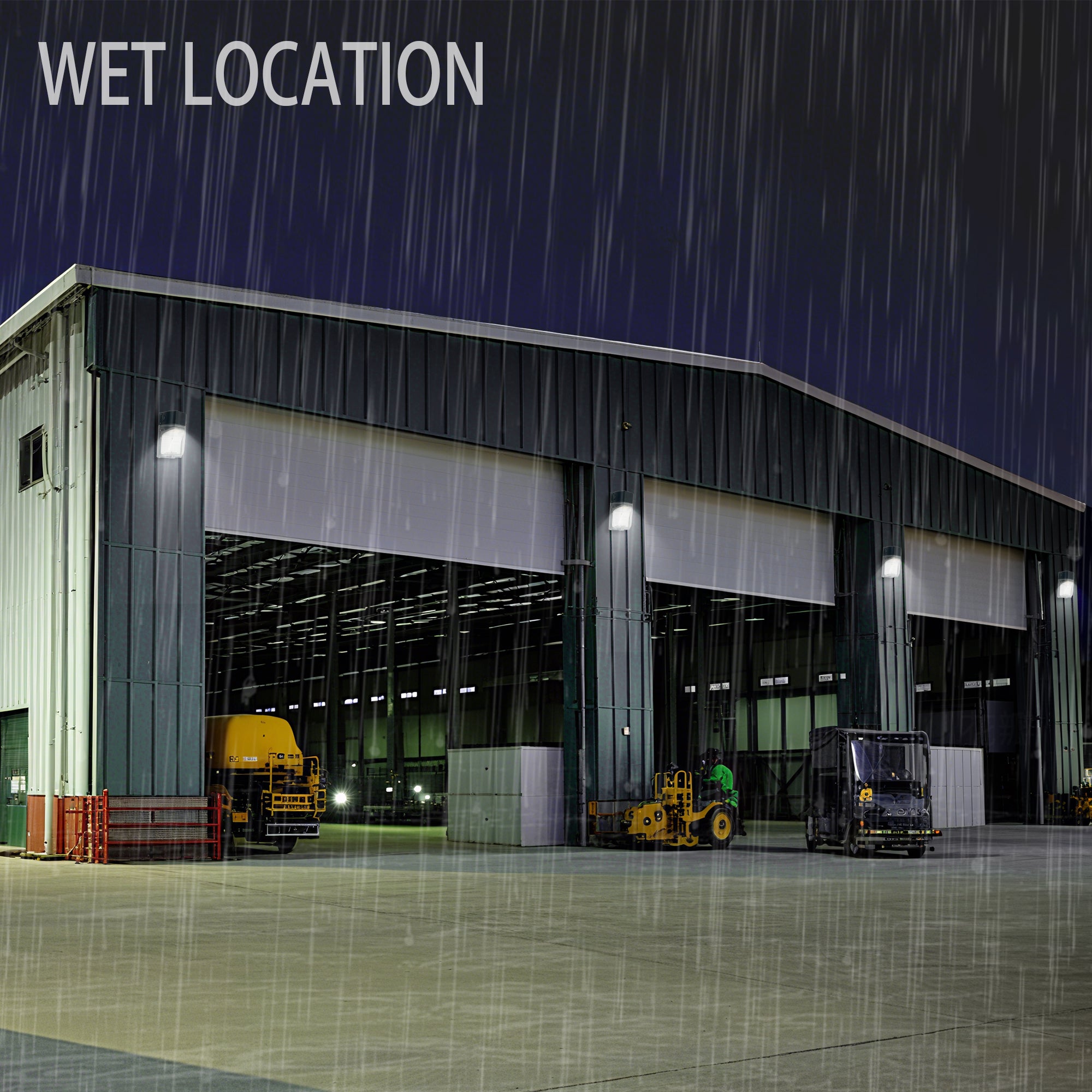 150-Watt EQ Black Hardwired LED Outdoor Wall Pack Light