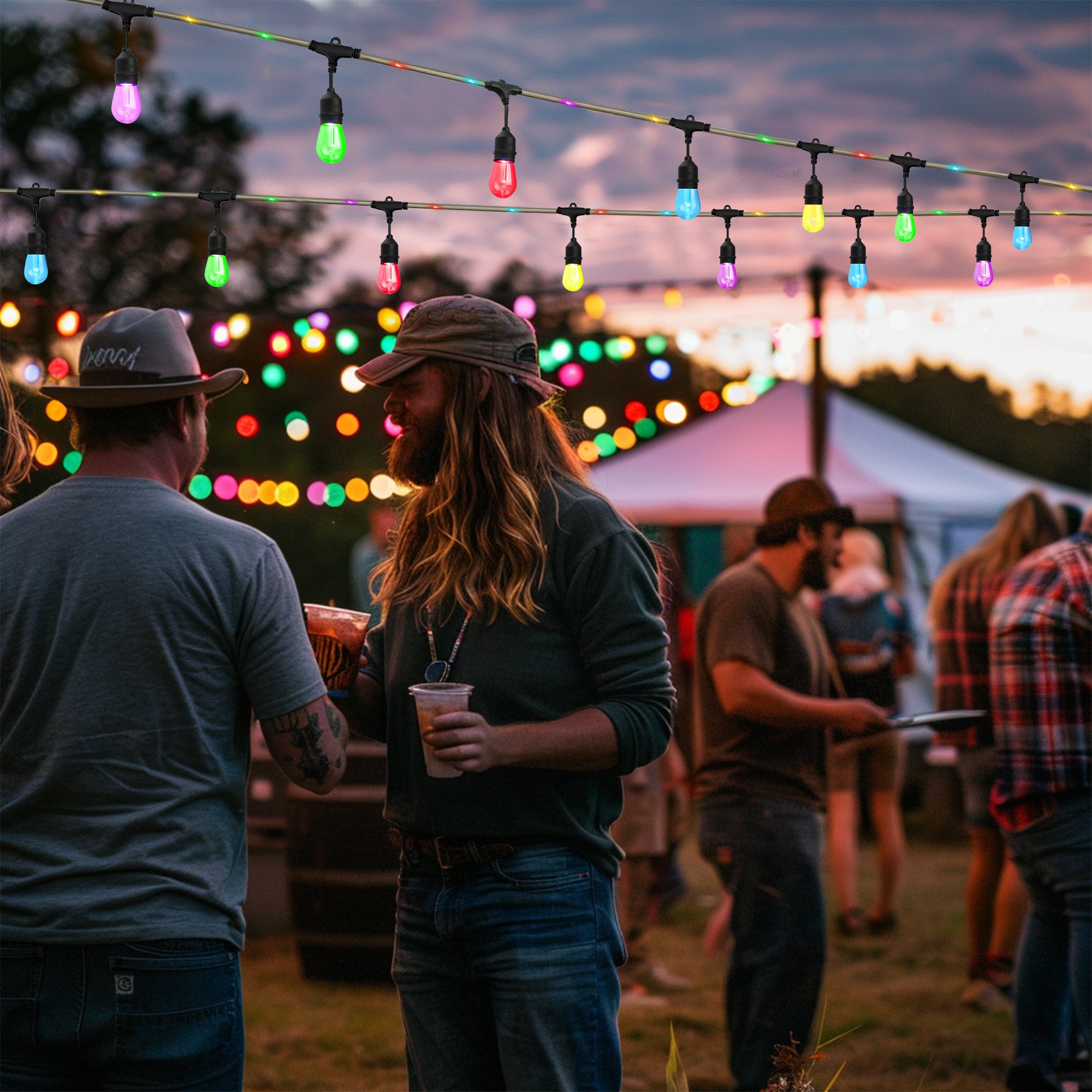 48-ft Color Changing LED String Light with Rope Light