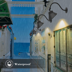 10-in 42W LED Black Angle Shade Gooseneck Barn Light