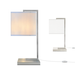 19-inch polished steel table lamp