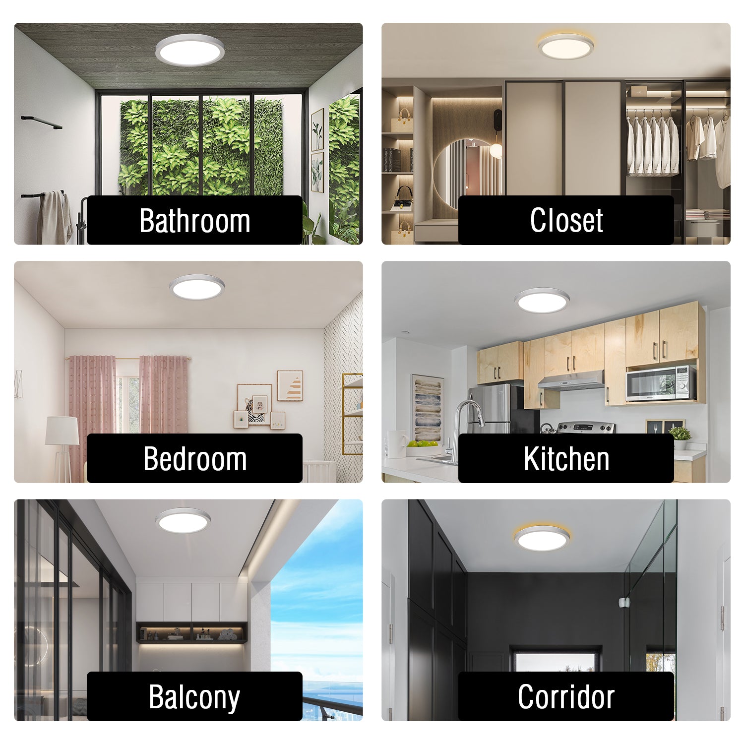 13-Inch LED Flush Mount Ceiling Light with Night Light