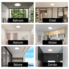 1-Light 13-in White LED Flush Mount Light