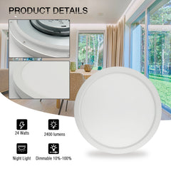 13-Inch LED Flush Mount Ceiling Light with Night Light