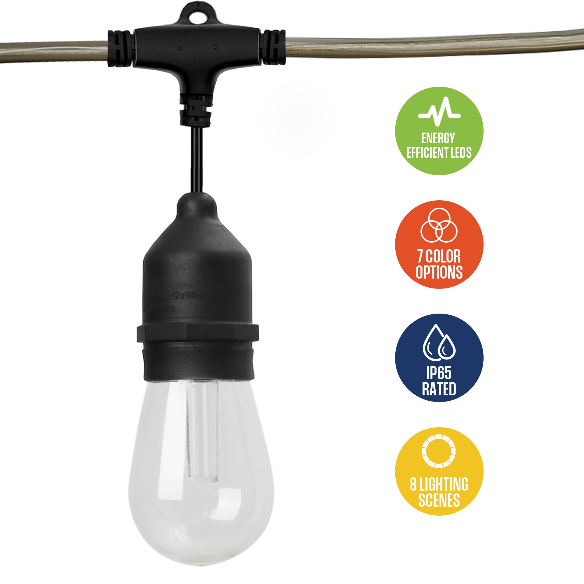 48-ft Color Changing LED String Light with Rope Light