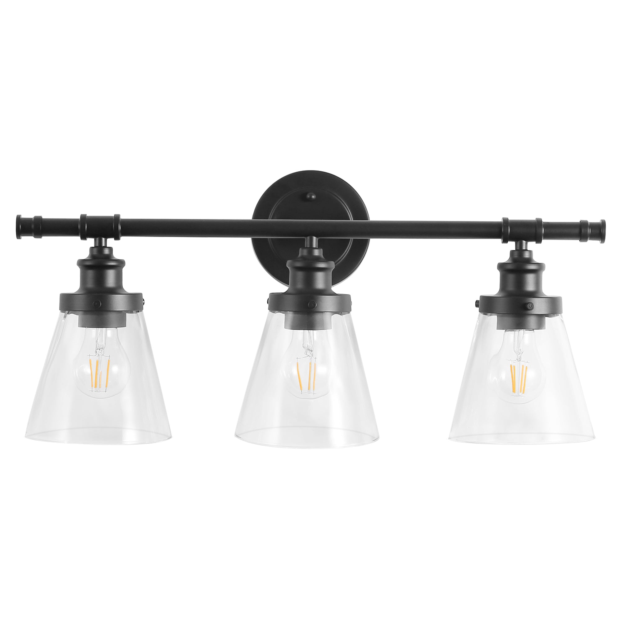 3-Light Black Modern/Contemporary Vanity Light