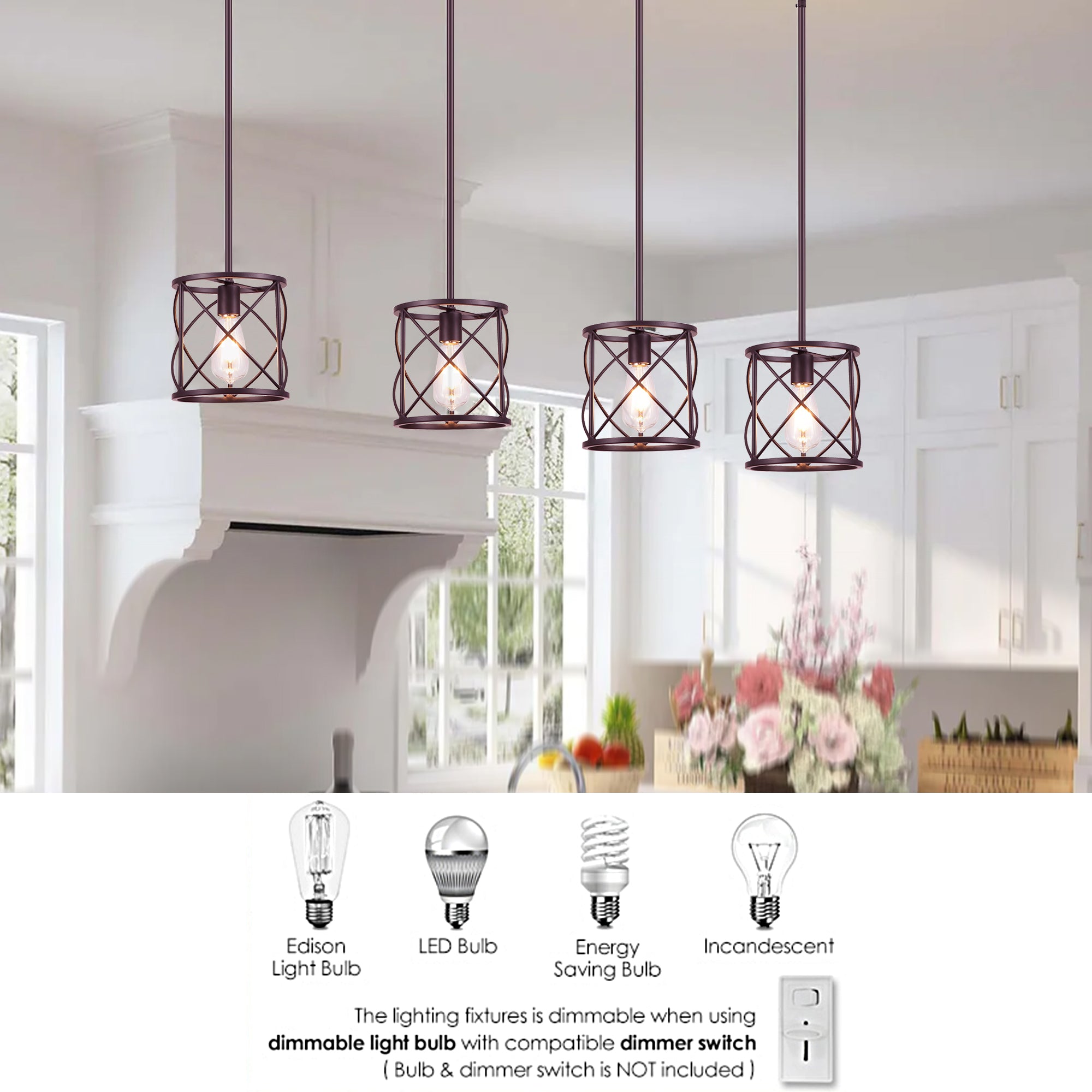 Bronze Farmhouse Lantern Mini Hanging Pendant Light