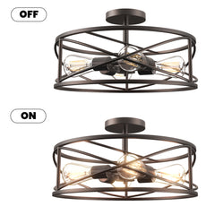 Cedar Hill 4-Light 17-in Matte Bronze LED Semi Flush Mount Light