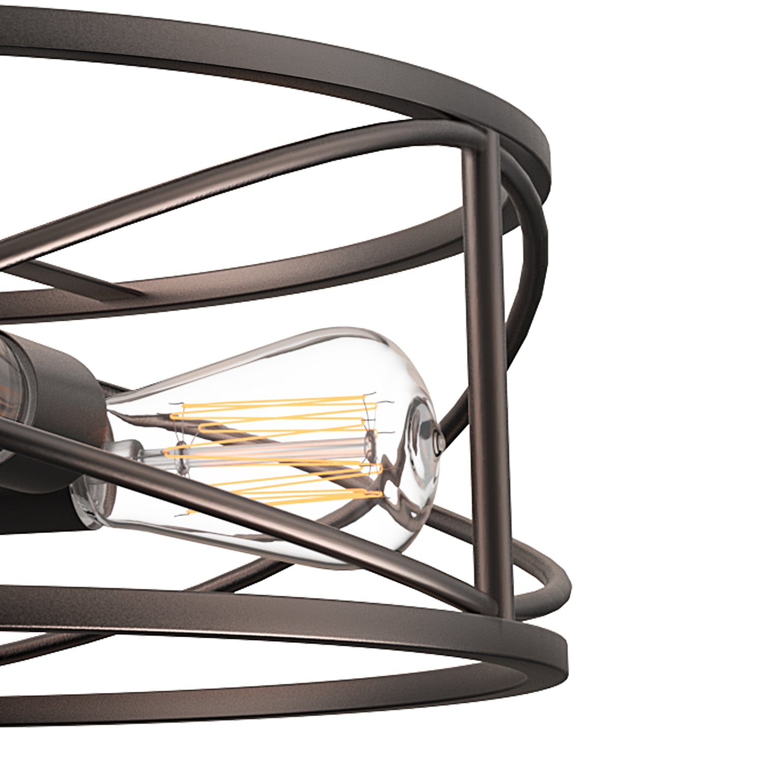 Cedar Hill 4-Light 17-in Matte Bronze LED Semi Flush Mount Light