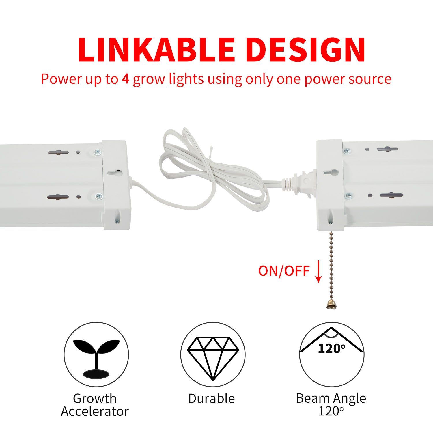 48.6-in 1-Light White 42-Watt Full Spectrum LED Grow Light Kit