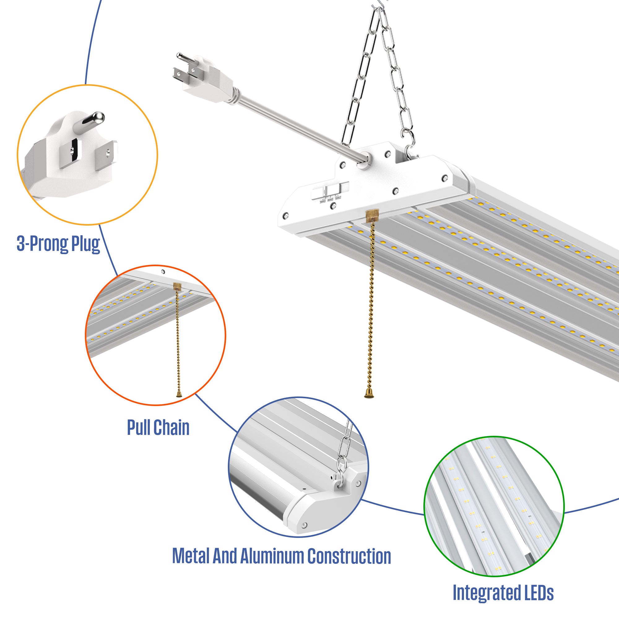 4-ft 12000 Lumen Linkable LED Shop Light
