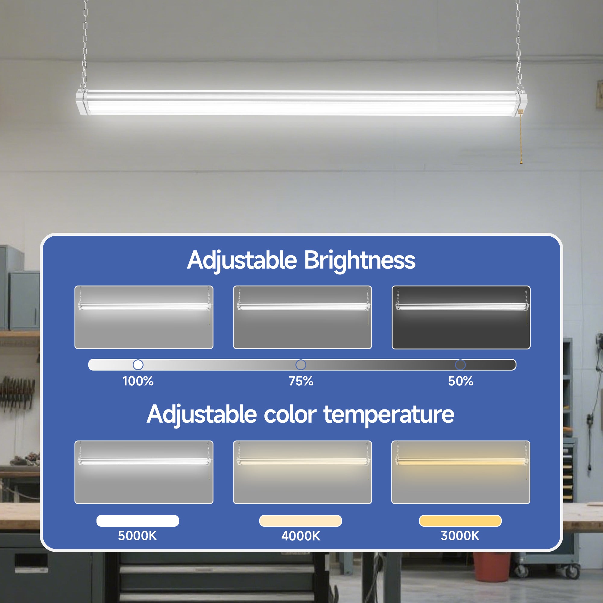 4-ft 12000 Lumen Linkable LED Shop Light