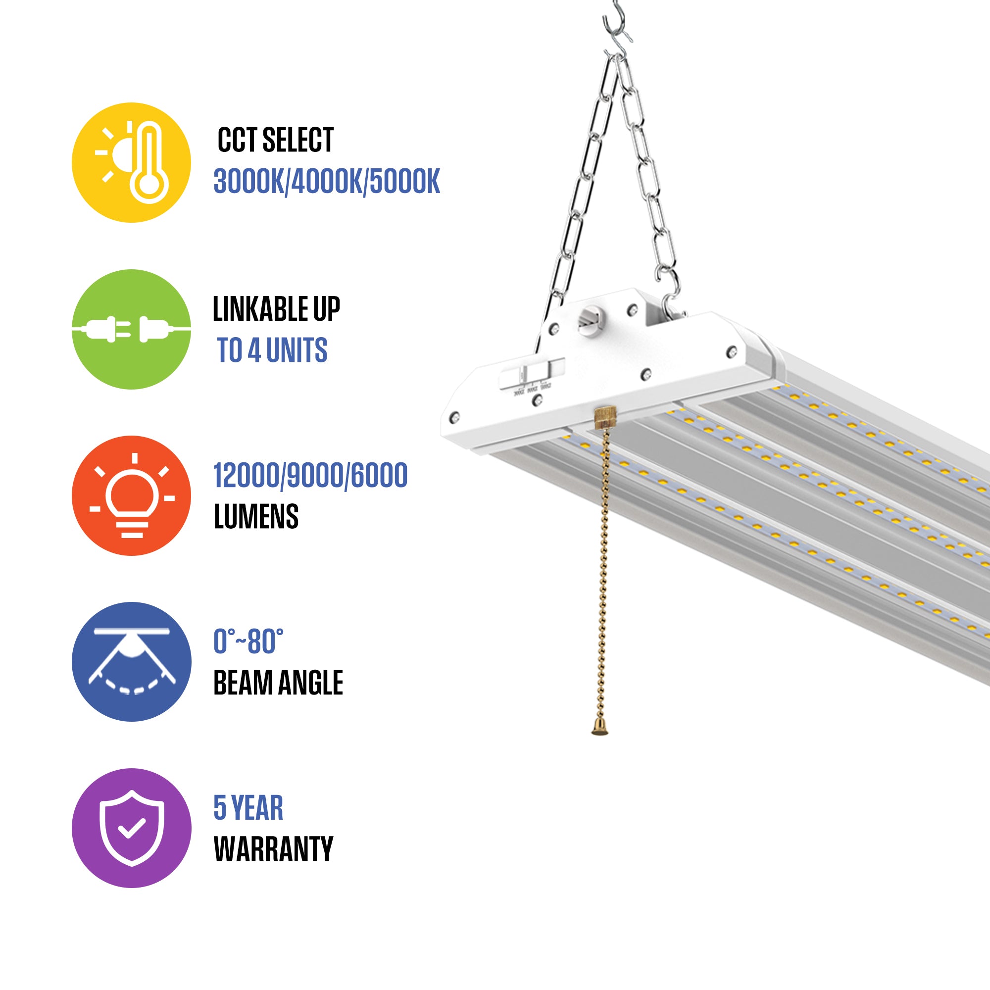 4-ft 12000 Lumen Linkable LED Shop Light