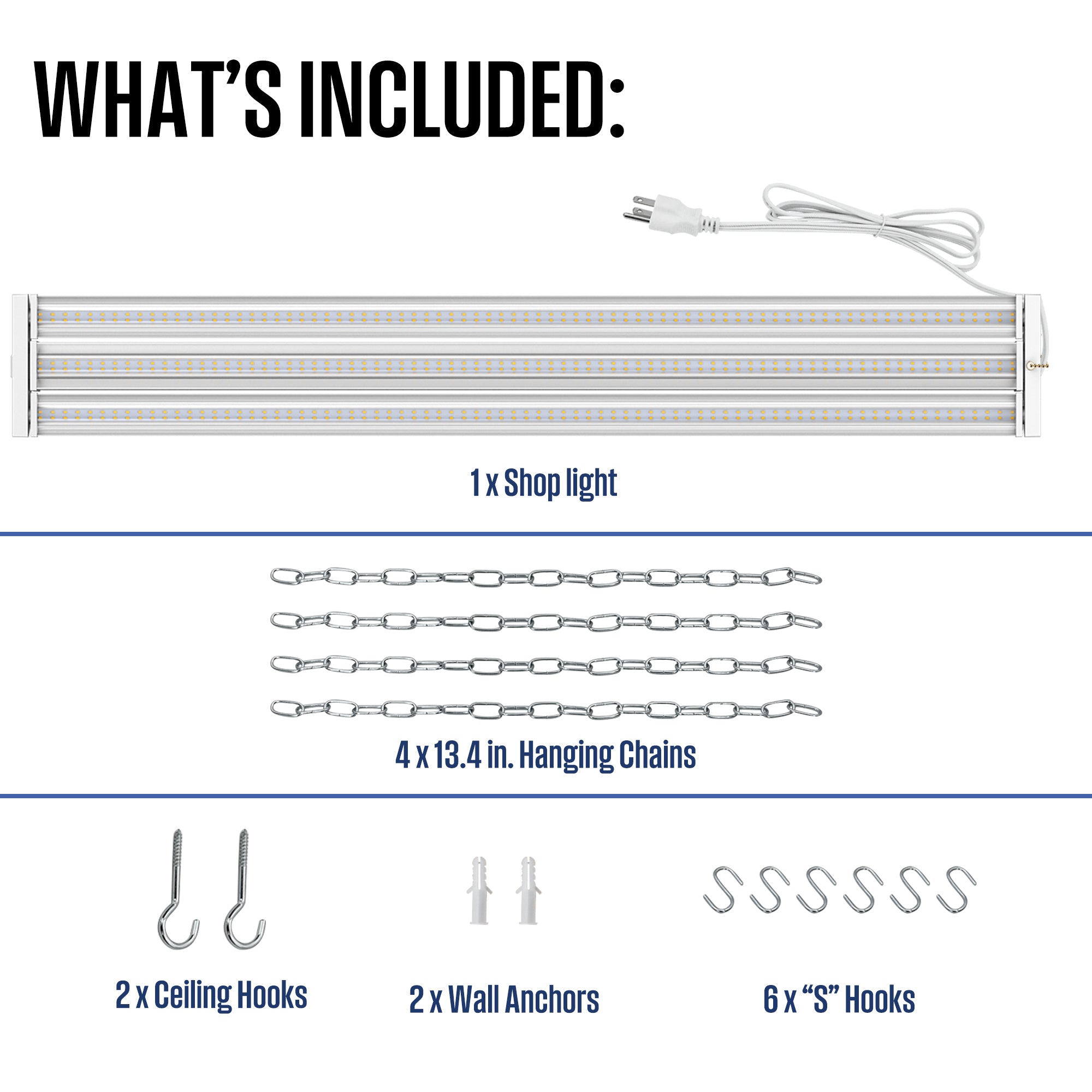 4-ft 12000 Lumen Linkable LED Shop Light