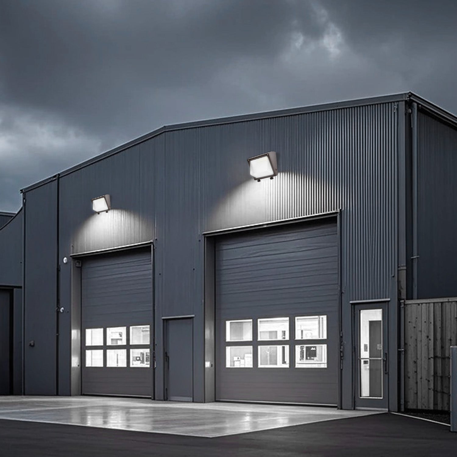 Cedar Hill Black Hardwired LED Outdoor Wall Pack Light 8800 -Lumen